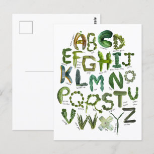 Carte Postale Retour à l'école Veggie Alphabet - Mangez vos vert