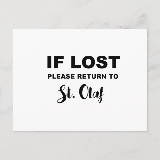 Carte Postale Retour à St. Olaf (Devant)