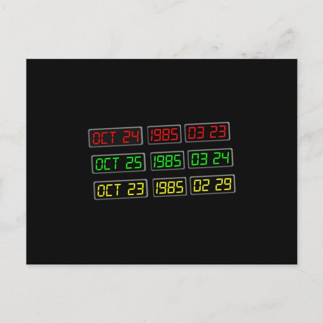 Carte Postale Retour aux années 80 par Time Travel Machine (Devant)