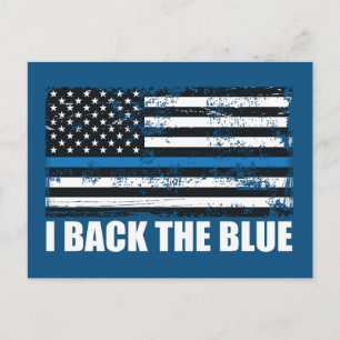 Carte Postale Retour Ligne bleue mince USA Drapeau MAGA WWG1WA