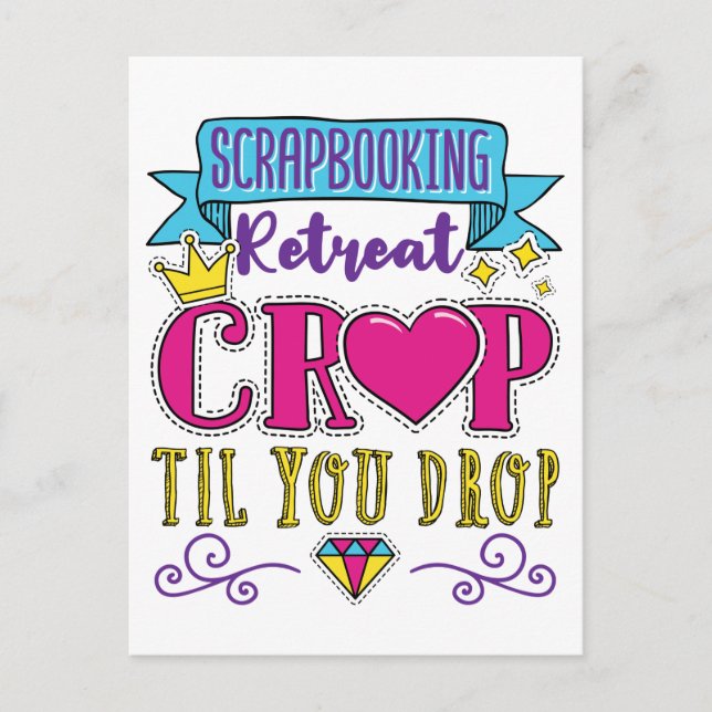 Carte Postale Retrait de scrapbooking Retraite Crop Jusqu'à la s (Devant)