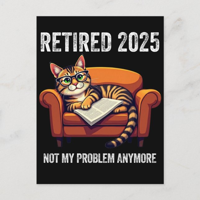 Carte Postale Retraite 2025 Retraite 2025 Pas mon problème (Devant)