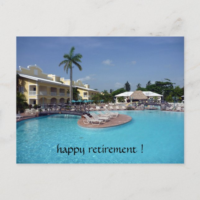 Carte Postale retraite au bord de la piscine (Devant)