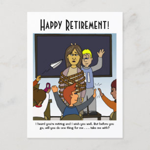 Carte Postale Retraite de l'enseignant emmenez-moi avec une cart