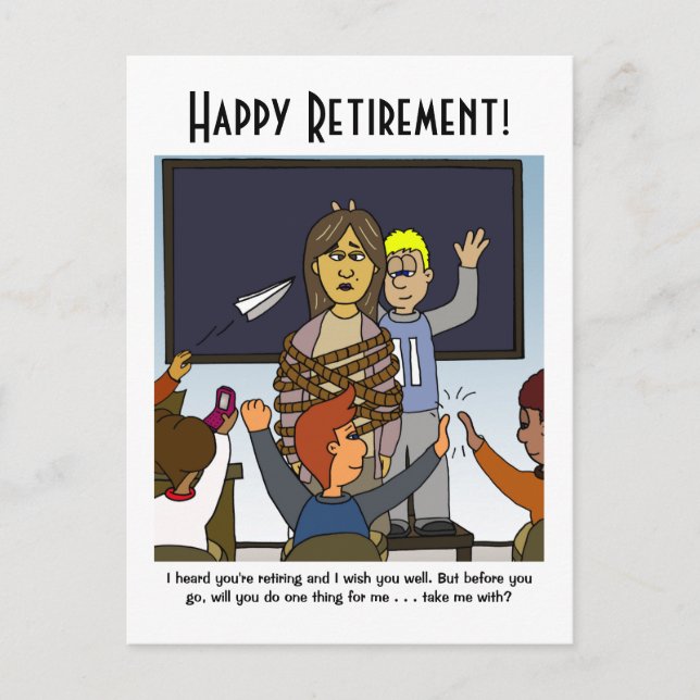 Carte Postale Retraite de l'enseignant emmenez-moi avec une cart (Devant)