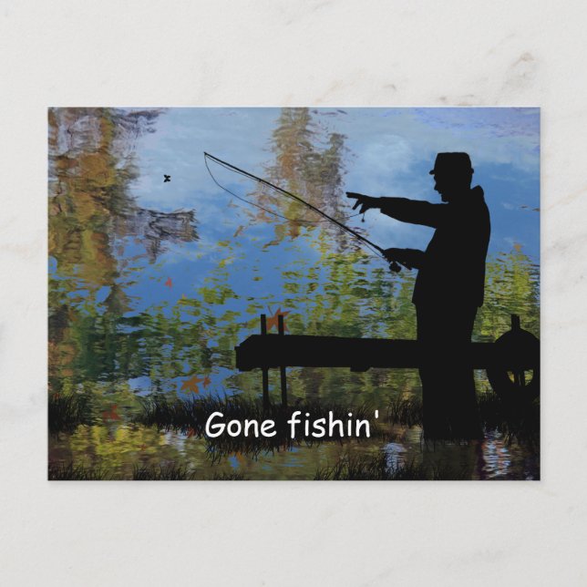 Carte postale Retraite de pêche pour homme âgé (Devant)