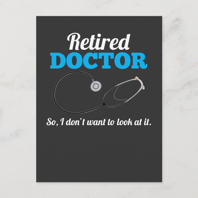 Carte Postale Retraité Docteur Mari Stethoscope Pensioner Papa (Devant)