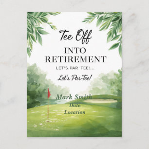 Carte Postale Retraite heureuse de golf sur le parcours de golf