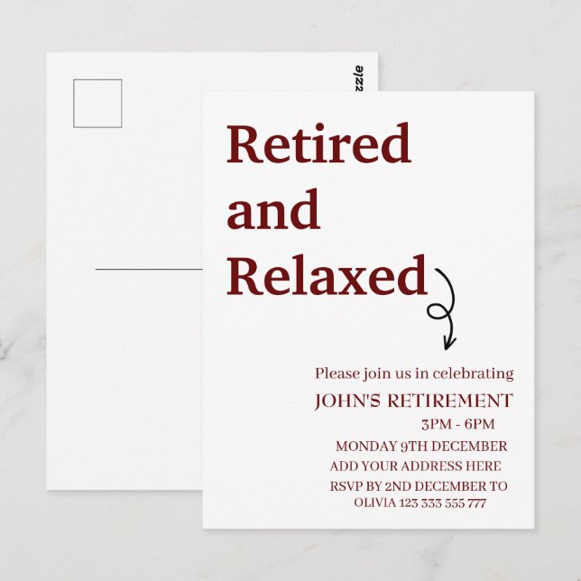 Carte Postale Retraite moderne et détente Retraite drôle sur mes (Devant / Derrière)
