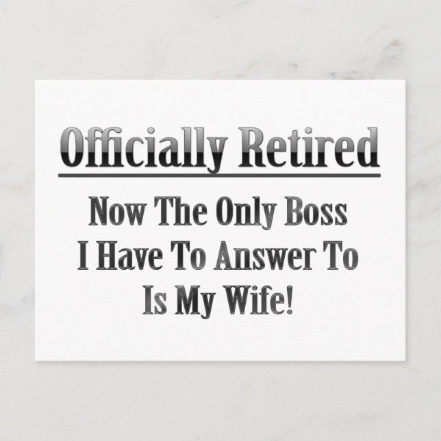 Carte Postale Retraité officiellement (Devant)