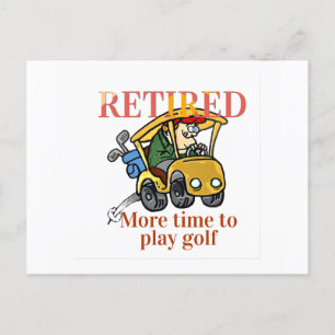 Carte Postale Retraité, plus de temps pour jouer au golf