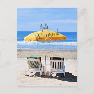 Carte Postale Retraite, une journée à la plage