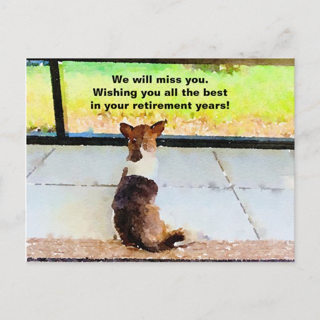 Carte Postale Retraite - Vous nous manquerez. (Devant)