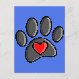 Carte Postale Retro 80s Vidéo Jeu 8 bits Pixel Art Chien Emprein