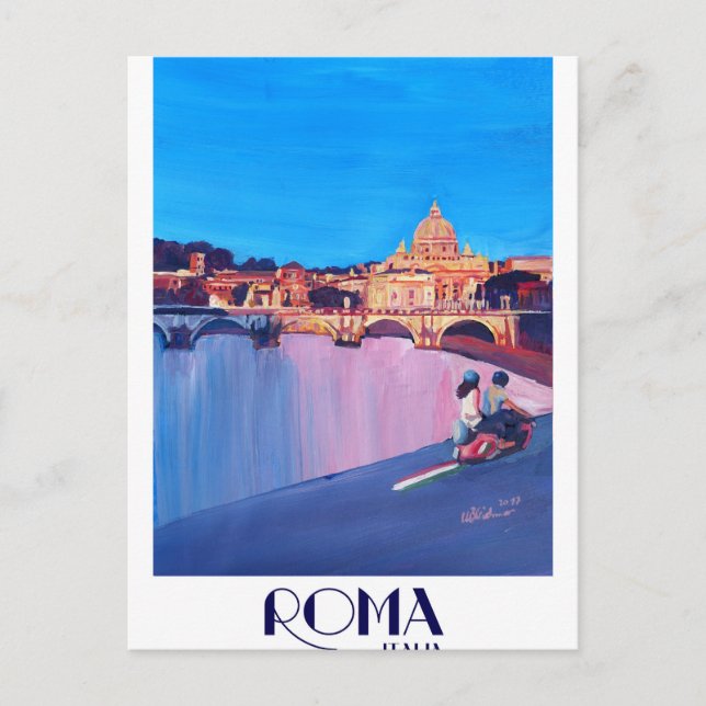 Carte Postale Rétro affiche de Rome Italie (Devant)