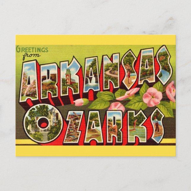 Carte postale Retro Arkansas Ozarks (Devant)