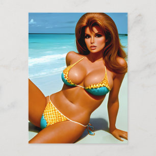 Carte postale Retro Beach Model imaginaire Art