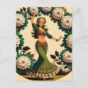 Carte Postale Retro Belly Dancer