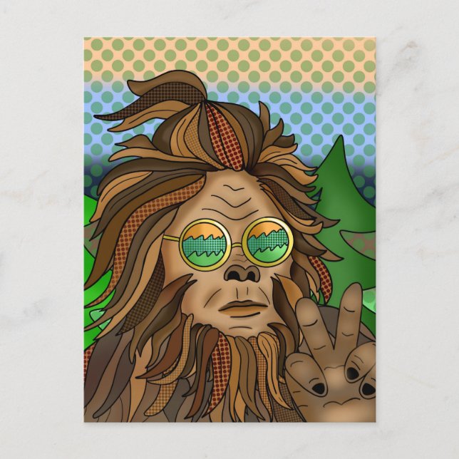 Carte Postale Retro Bigfoot | Pop Art Sasquatch (Devant)