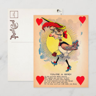 Carte postale Retro Bird Vinegar Valentine's Day