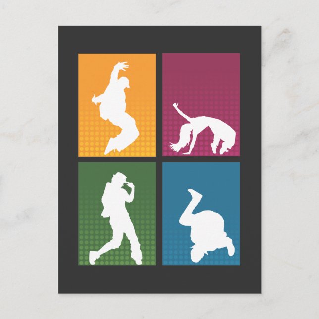 Carte Postale Retro Break Danse Hip hop Danseuse Artiste (Devant)