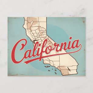 Carte Postale Retro California City Vintage