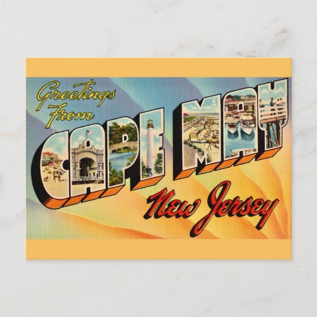 Carte postale Retro Cape May NJ (Devant)