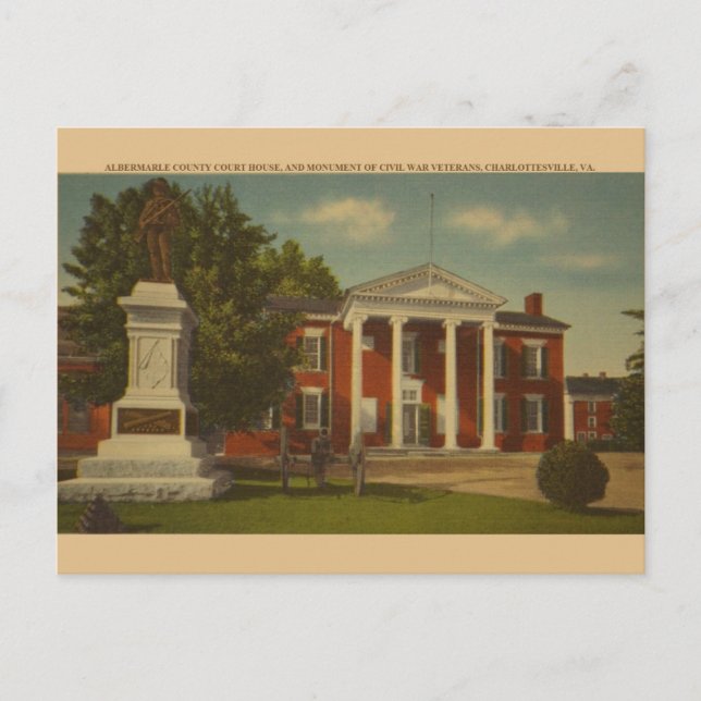 Carte postale Retro Charlottesville Civil War Monu (Devant)