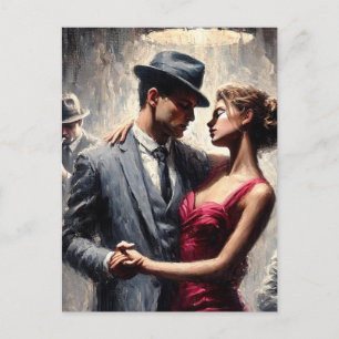 Carte Postale Retro Couple Dancing Jazz Club