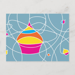 Carte Postale rétro CUPCAKE formes invitation de partie