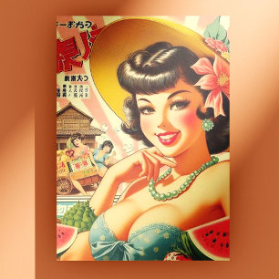 Carte Postale Retro Cute Japonaise fille