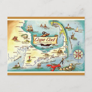 Carte postale rétro de Cape Cod MA