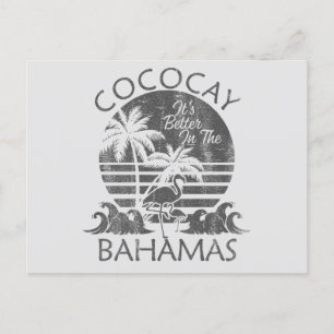 Carte postale rétro de CocoCay Bahamas, vacances e