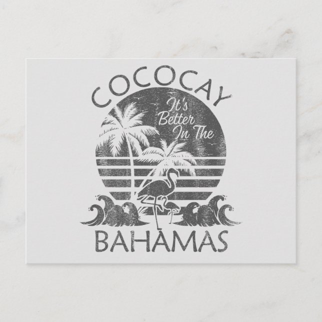 Carte postale rétro de CocoCay Bahamas, vacances e (Devant)