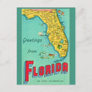 Carte postale rétro de Floride 