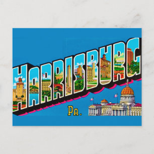 Carte postale rétro de Harrisburg PA