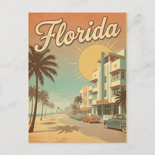 Carte postale rétro de la Floride (Devant)