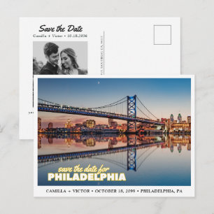 Carte postale rétro de la skyline de Philadelphie