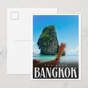 Carte Postale Rétro de la ville de Bangkok - Cadeaux de voyage e