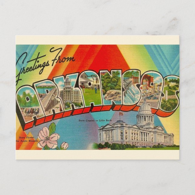 Carte postale rétro de l'Arkansas (Devant)