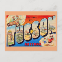 Carte postale rétro de Tucson Arizona