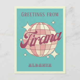 Carte postale rétro de vacances à Tirana Albanie