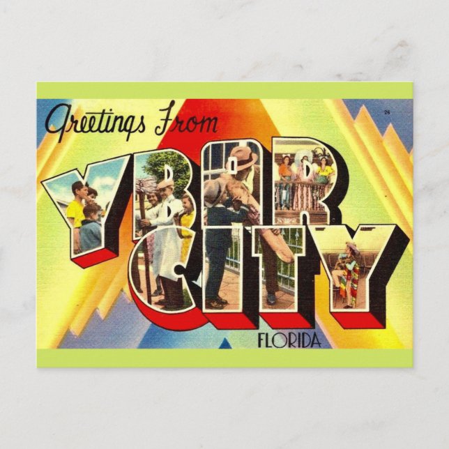 Carte postale rétro de Ybor City (Devant)