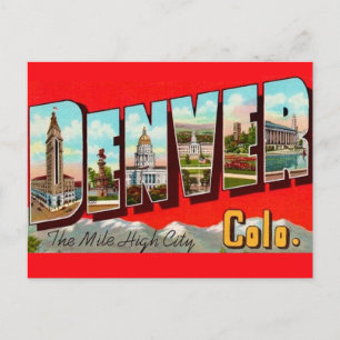 Carte postale rétro Denver Colorado