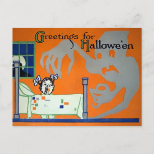 Carte postale Retro Déplaisant Halloween Ghost