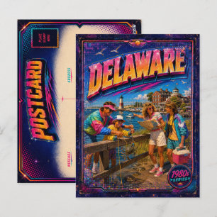 Carte postale rétro des années 80 du Delaware