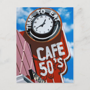 Carte postale Retro Diner Painting Cafe 50's
