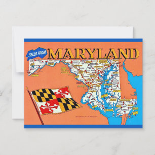 Carte postale rétro du Maryland