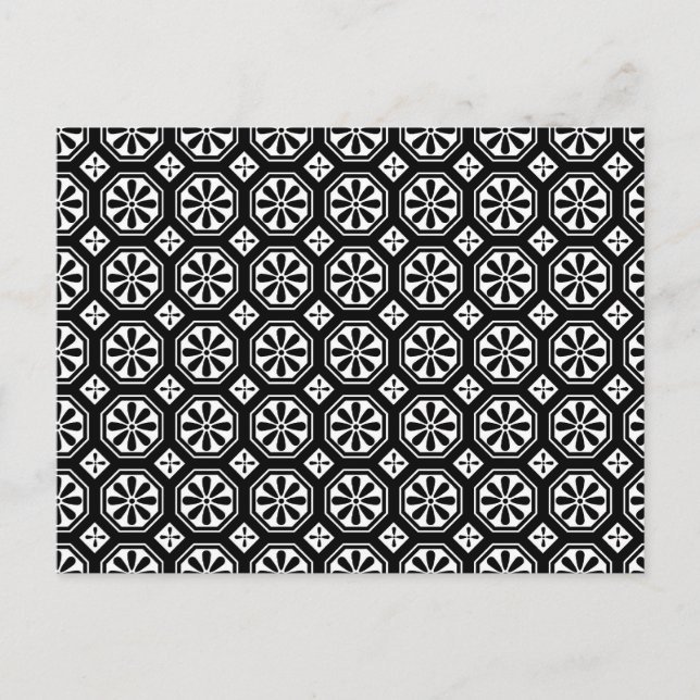 Carte Postale Retro Elegant Abstrait Black & White Art (Devant)