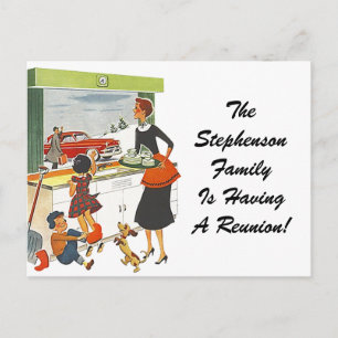 Carte postale Retro Famille Vintage Réunion Maison